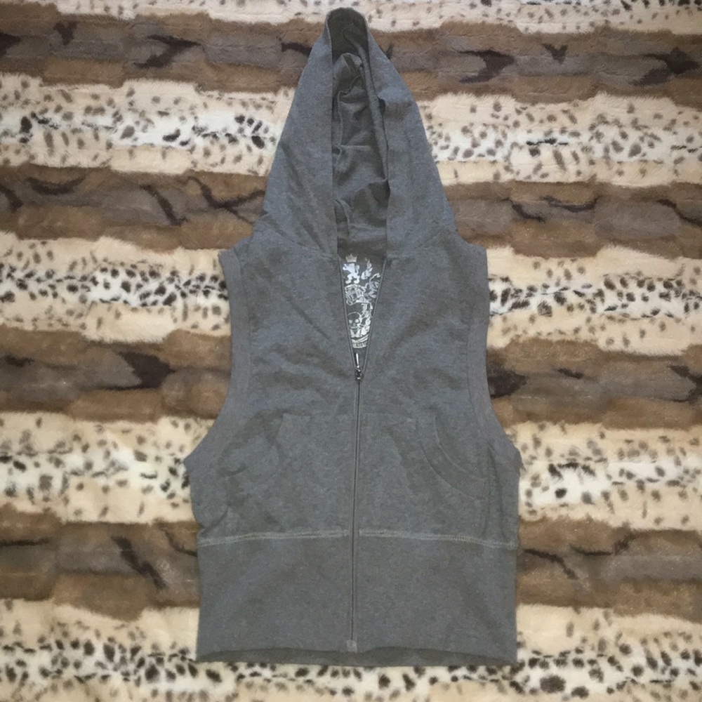Cotton sleeveless hoodie